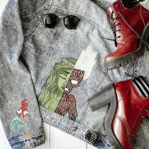Hand Painted Moana Jean Jacket